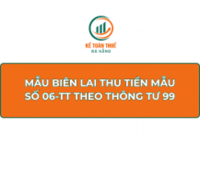 Mẫu biên lai thu tiền Mẫu số 06-TT theo Thông tư 99